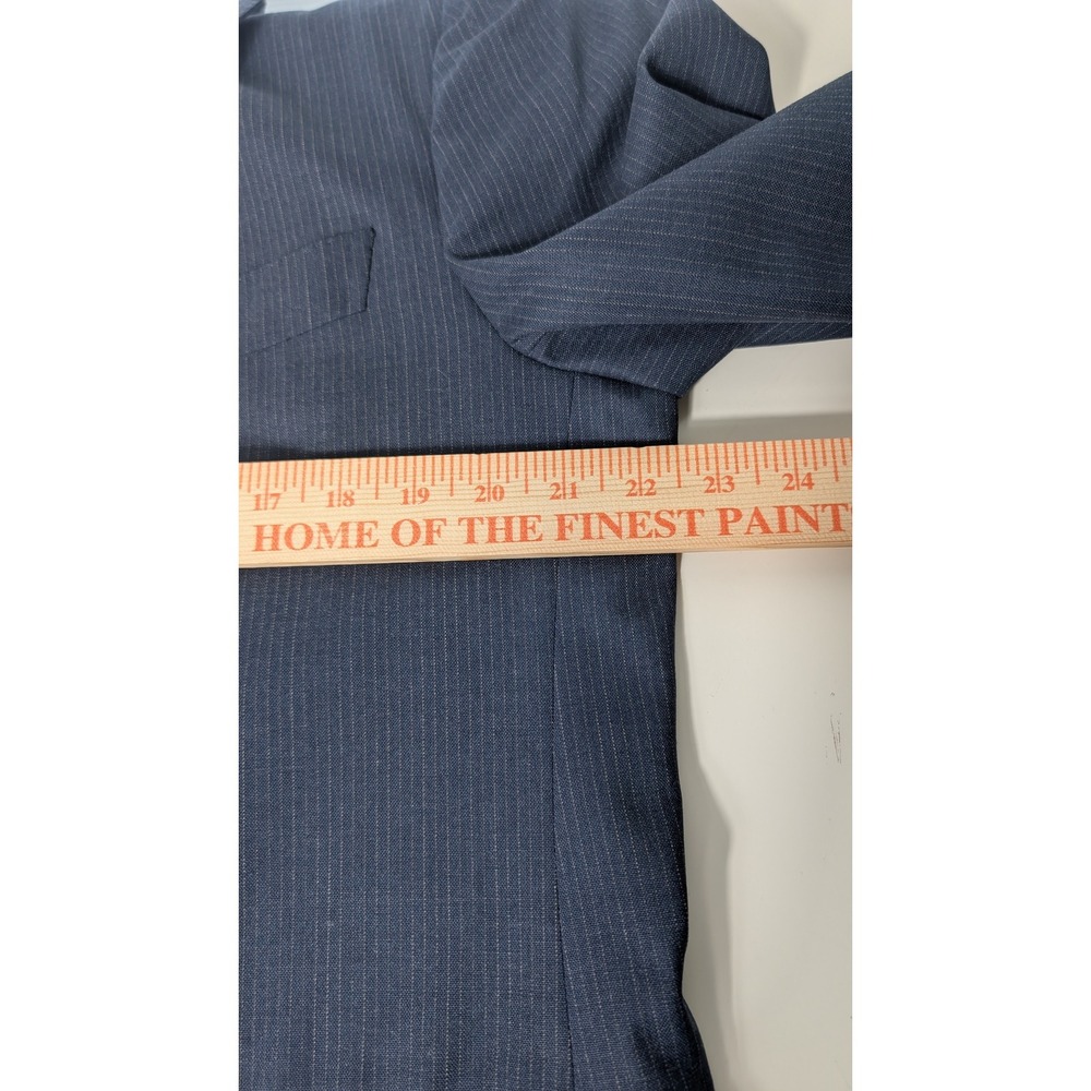 ISAIA Napoli Men's‎ Blueberry Pinstripe Wool Blazer Base S 2094 PH Italy Size 46 - Picture 8 of 9